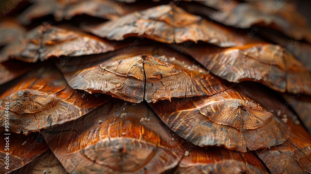 High-resolution macro shot of a pinecone, showcasing the textured scales and natural design. The image emphasizes the resilience and beauty of the pinecone.