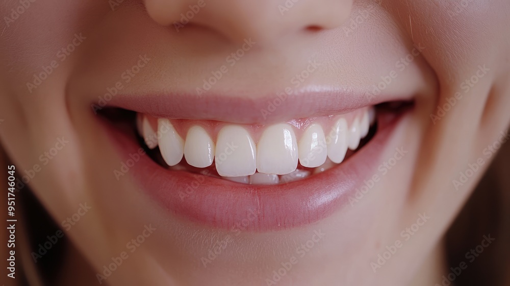 Obraz premium Close-up of a Smiling Person's Mouth