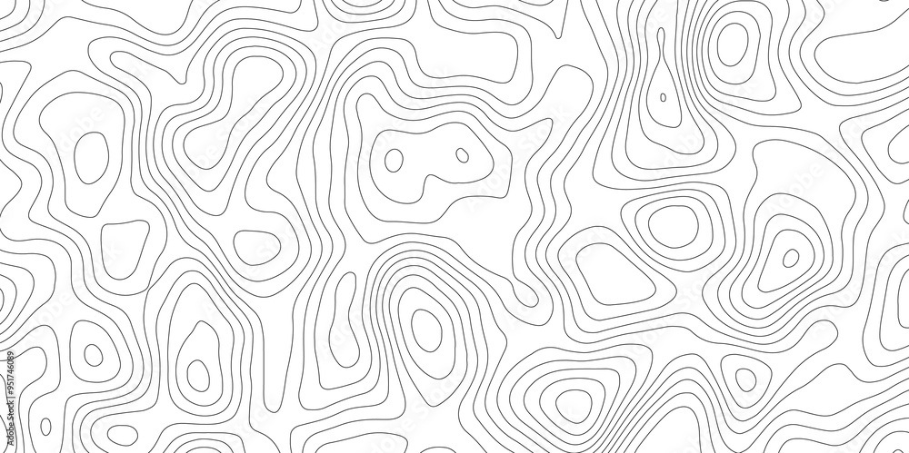 Fototapeta premium Abstract seamless pattern with lines and stylized height of the topographic contour in lines and topo graphic map design. Cartography, topology, or terrain path concept. 