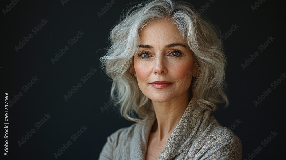 A portrait of a senior businesswoman on a studio background, exuding confidence and professionalism. Suitable for business-related content and career-related materials. A portrait of a senior businesswoman on a studio background, exuding confidence and professionalism. Suitable for business-related content and career-related materials.