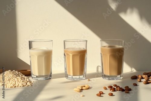 An exploration of vegan nut milks made with natural ingredients photo