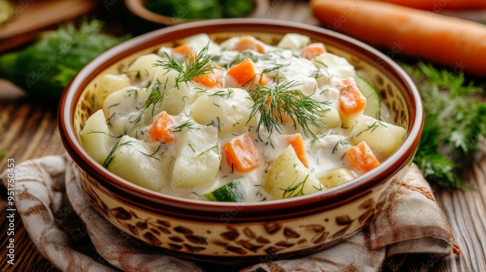 Vegetarian cuisine: Vegetarian okroshka. Vegetarian cuisine: Vegetarian okroshka.