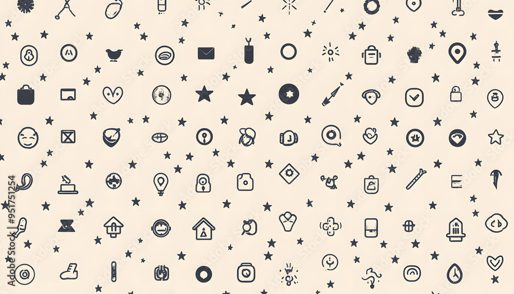 Repeating small icons, like stars, dots, or simple symbols, evenly spaced on a neutral background for a subtle pattern. Repeating small icons, like stars, dots, or simple symbols, evenly spaced on a neutral background for a subtle pattern.