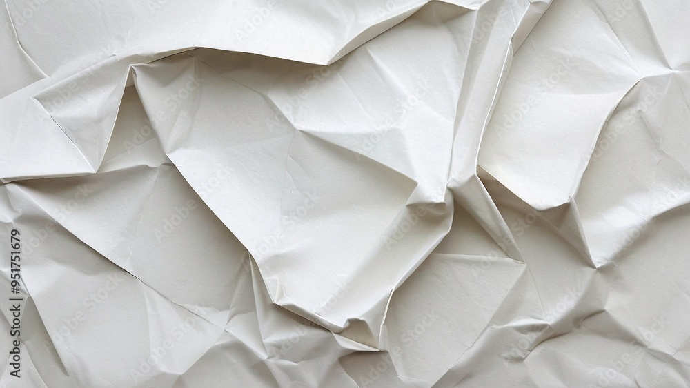 Obraz premium White crumpled paper texture background.