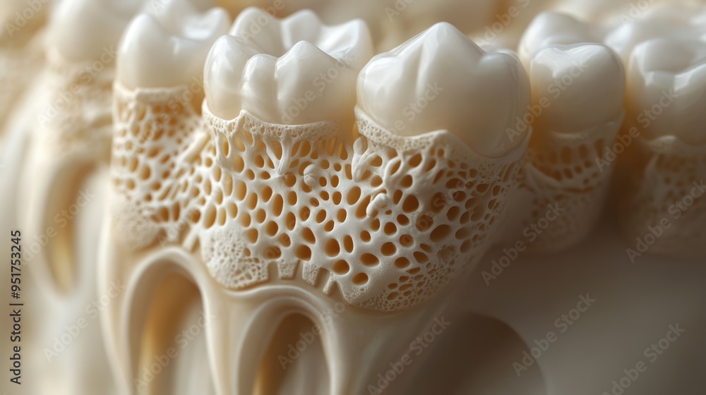 Close-up of Human Teeth and Jawbone Structure Close-up of Human Teeth and Jawbone Structure