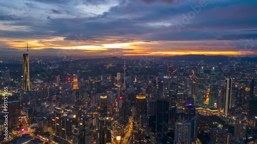 Wallpaper Mural majestic view of kuala lumpur city during sunset.kuala lumpur is a heart of malaysia Torontodigital.ca