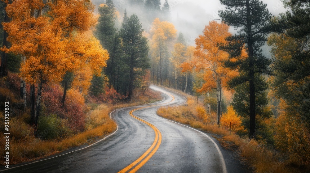 As rain begins to fall, a light fog settles over the area, creating a mystical and beautiful muted palette of fall colors. As rain begins to fall, a light fog settles over the area, creating a mystical and beautiful muted palette of fall colors.