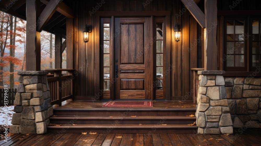 Front door of a home surrounded by photo Front door of a home surrounded by photo