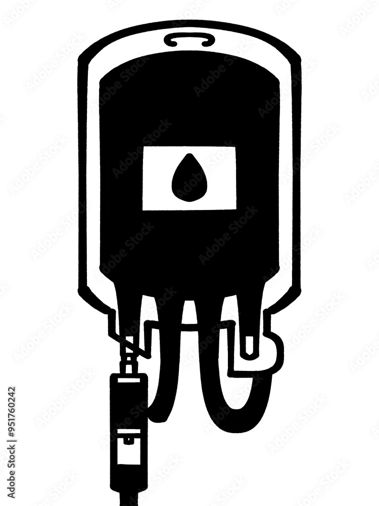 点滴・輸血の血液バッグのイラスト素材 点滴・輸血の血液バッグのイラスト素材