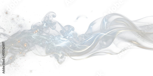 Swirl of Silver Smoke with Faint Sparkles, No Background. Perfect for: Christmas, Worldwide