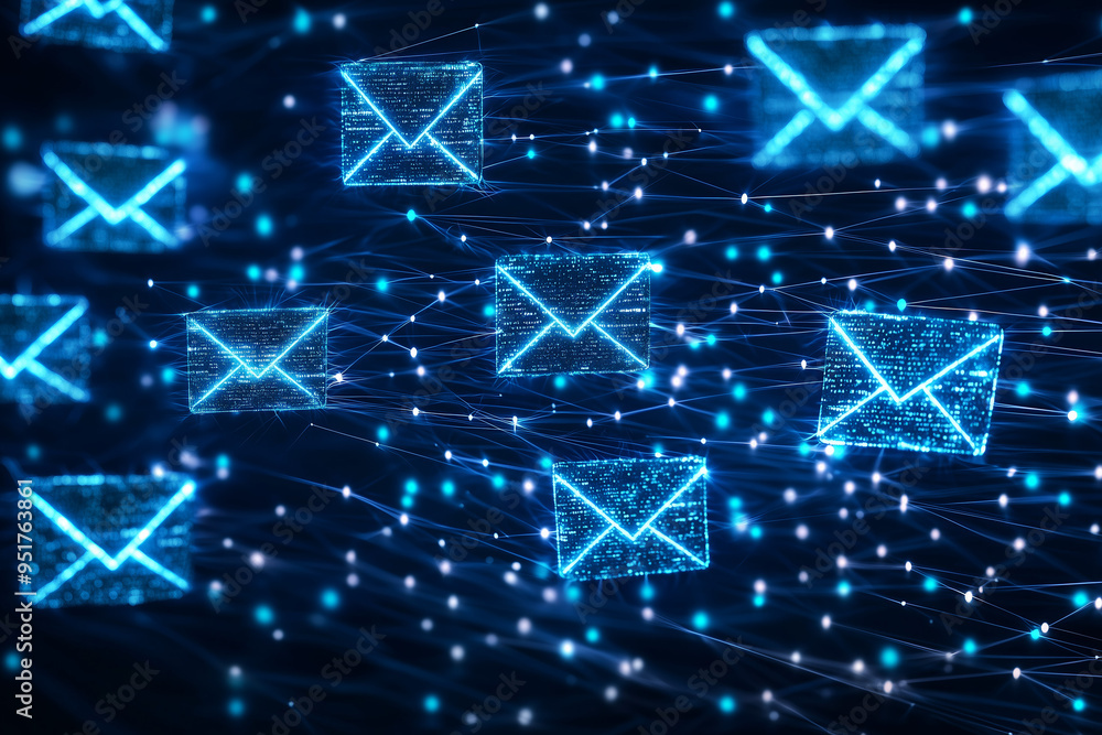 Abstract Digital Mail Network: Glowing Envelopes in a Connected World Abstract Digital Mail Network: Glowing Envelopes in a Connected World