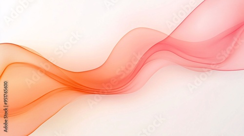 Abstract soft waves in warm shades of orange and pink, creating a soothing and elegant atmosphere.