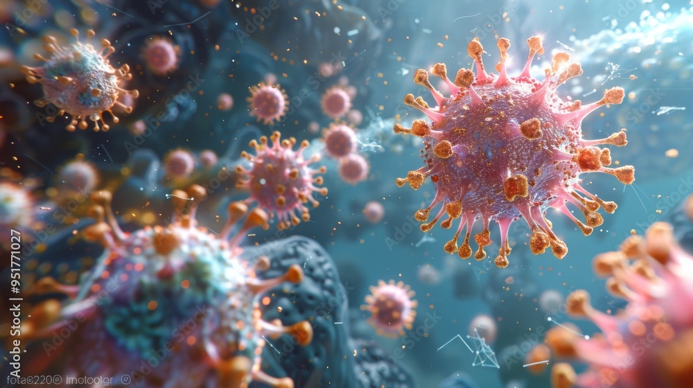 An immersive 360-degree panorama of adaptive immunity, showcasing the specific immune response mediated by T and B lymphocytes An immersive 360-degree panorama of adaptive immunity, showcasing the specific immune response mediated by T and B lymphocytes