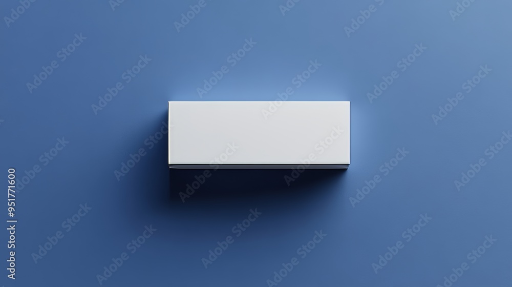 A white box is on a blue wall A white box is on a blue wall