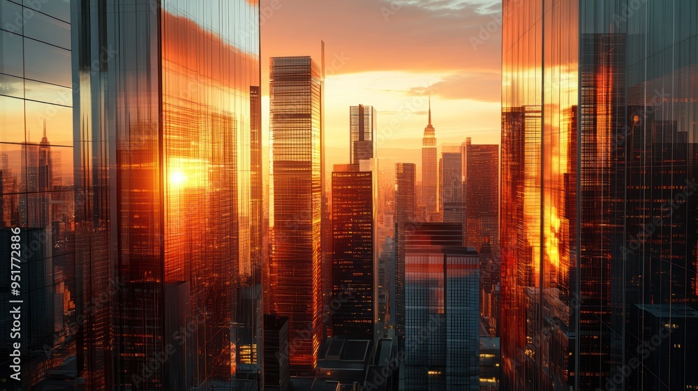 Sunset Over Cityscape Sunset Over Cityscape