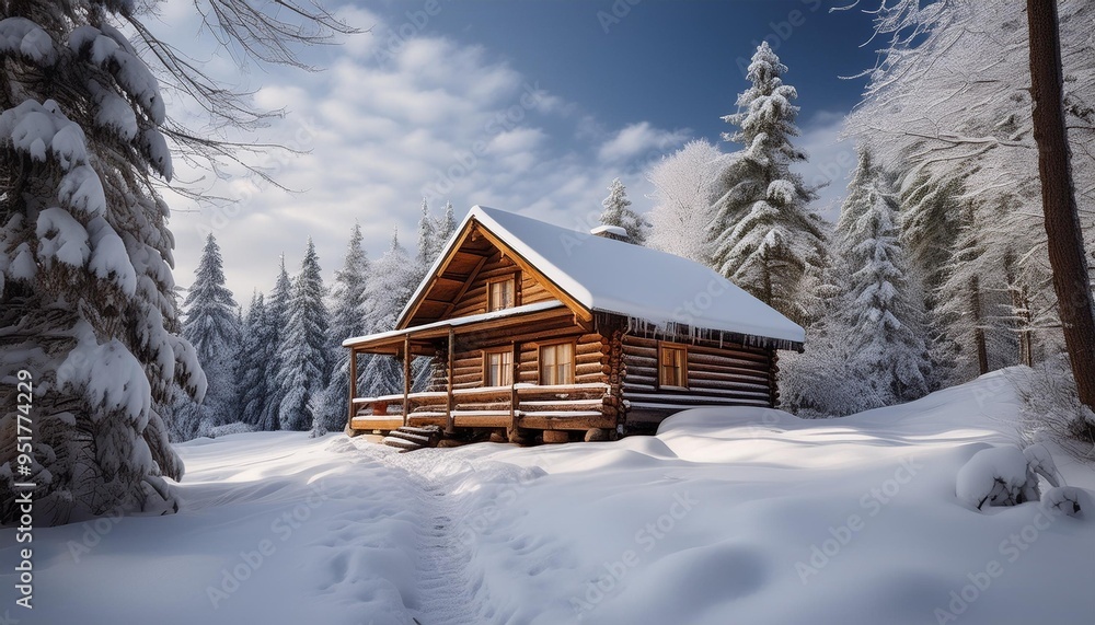 Snow-dusted cabin Snow-dusted cabin