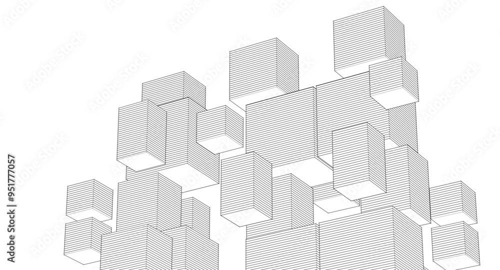 Fototapeta premium abstract modular architecture 3d rendering 
