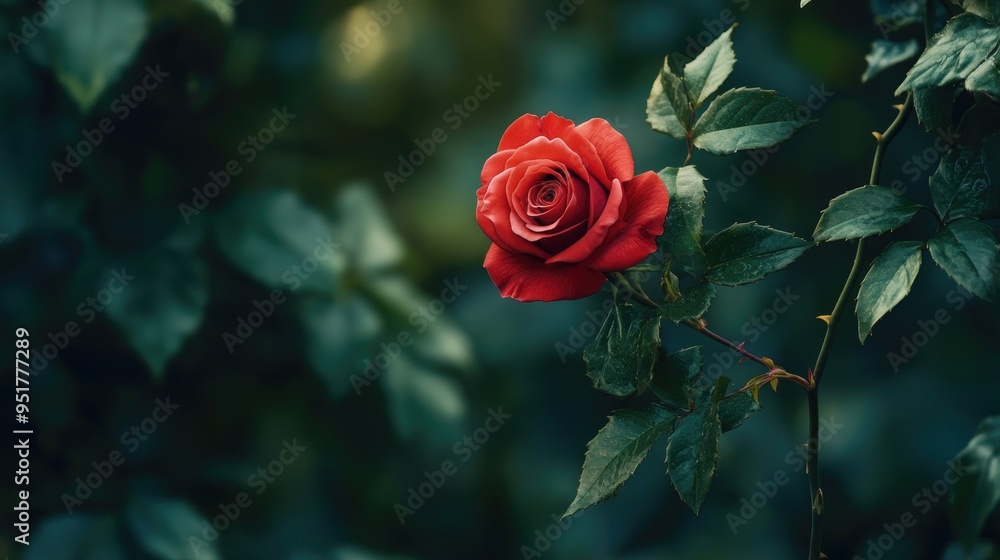 A rose entwined with ivy, symbolizing the connection between love and nature