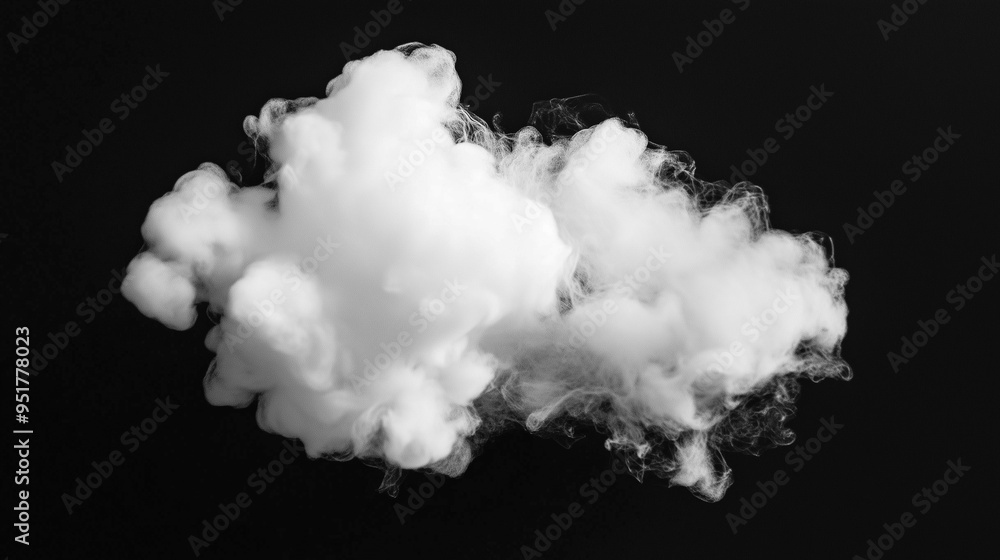 A white cloud isolated on black background. Texture overlays. Design element. A white cloud isolated on black background. Texture overlays. Design element.