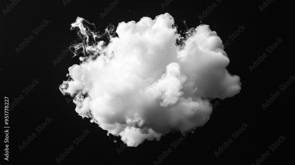 A white cloud isolated on black background. Texture overlays. Design element. A white cloud isolated on black background. Texture overlays. Design element.
