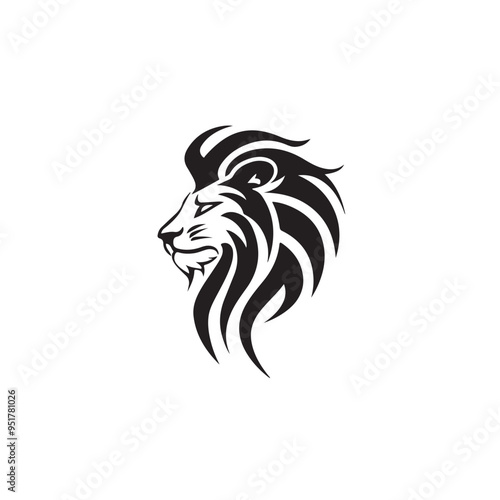 Wallpaper Mural Minimalist Lion Head Vector Logo Inside Circle for Powerful Animal Symbol and Brand Identity Torontodigital.ca
