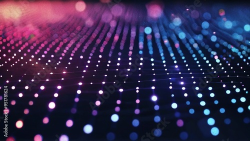 Wallpaper Mural Abstract background with glowing dots and lines in a grid pattern. Torontodigital.ca