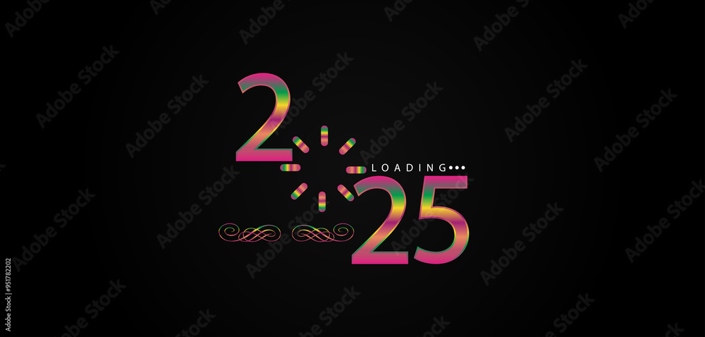 Fototapeta premium Transitioning to the Future The Year 2024 Set to Open Doors to 2025