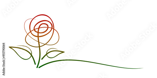 The symbol of a stylized pink garden rose.