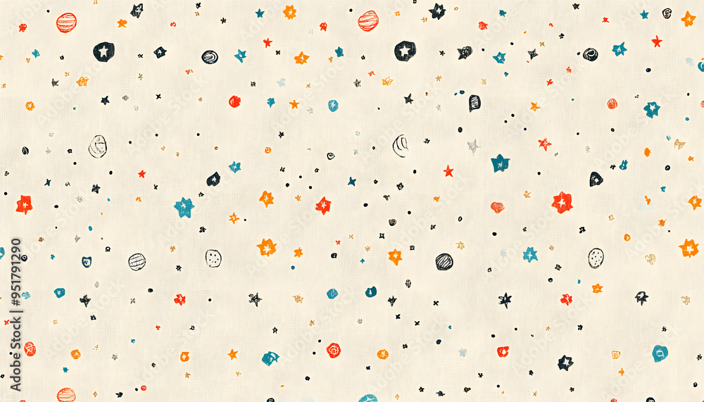 Repeating small icons, like stars, dots, or simple symbols, evenly spaced on a neutral background for a subtle pattern.