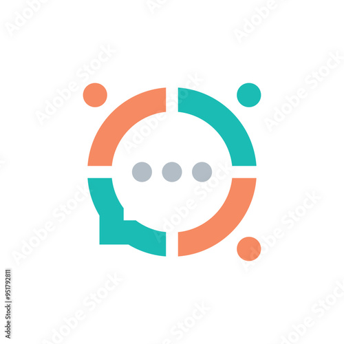 People teamwork and bubble chat Logo