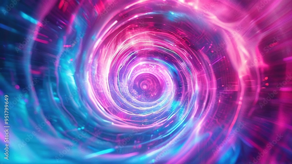 Abstract swirling pattern of light in pink and blue, resembling a tunnel or vortex. Abstract swirling pattern of light in pink and blue, resembling a tunnel or vortex.