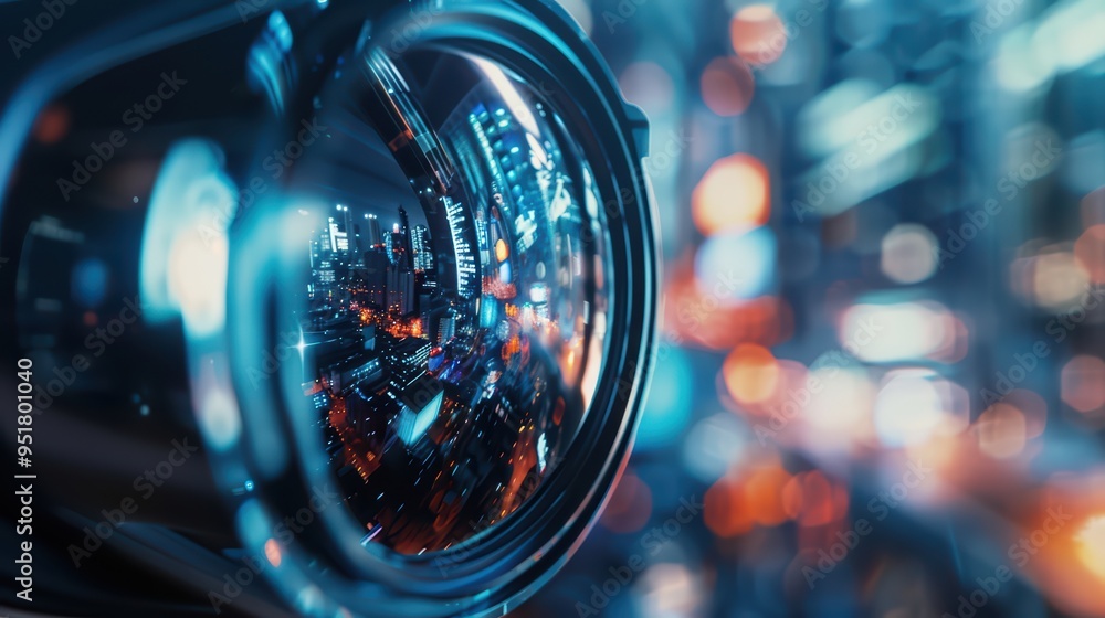 A close-up of a camera lens reflecting a vibrant cityscape with colorful bokeh lights, capturing the essence of urban photography. A close-up of a camera lens reflecting a vibrant cityscape with colorful bokeh lights, capturing the essence of urban photography.