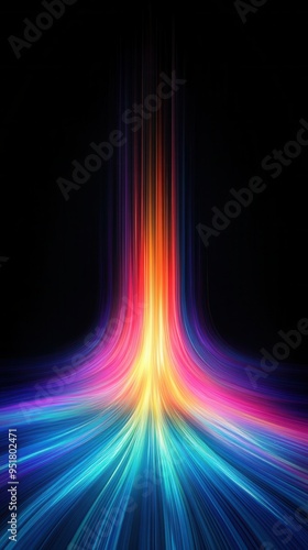 Abstract light speed effect on black background.