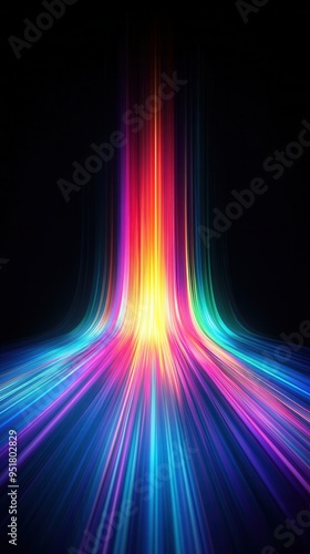 Abstract light speed effect on black background.