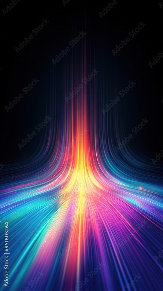 Fototapeta premium Abstract light speed effect on black background.