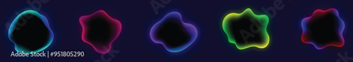 Abstract colorful liquid glowing shape elements with a smooth and fluid appearance
