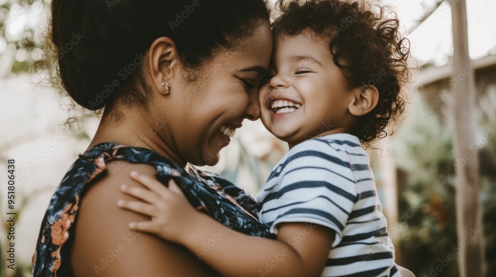 A Moment of Joy Between Mother and Son A Moment of Joy Between Mother and Son