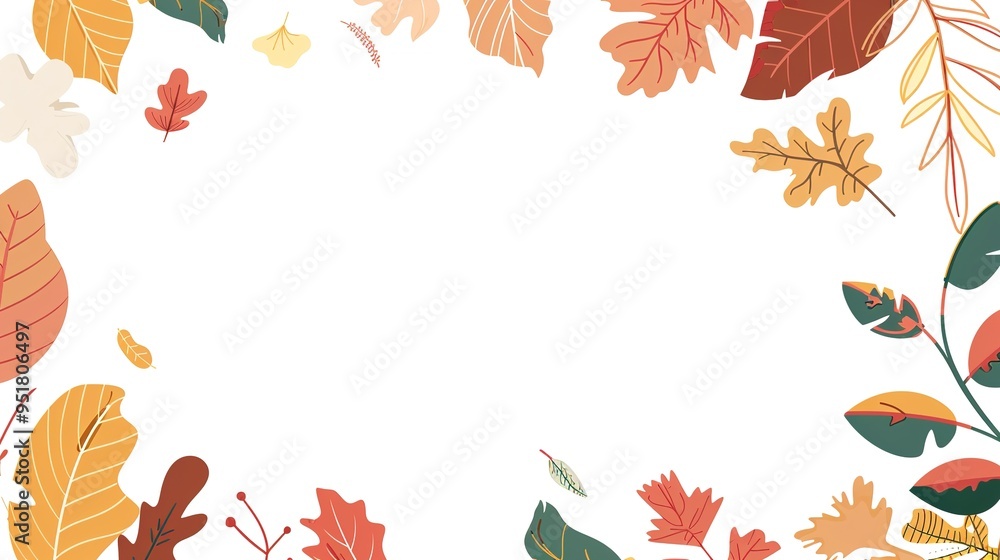 Obraz premium Stunning Autumn Orange Leaves Illustration Background: A Warm and Captivating Visual Treat. Showcasing the Beauty and Charm of Seasonal Colors.