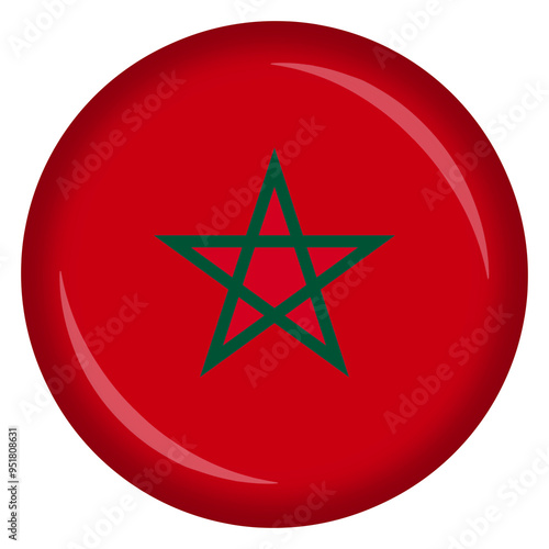 Morocco flag circle pin and badge photo