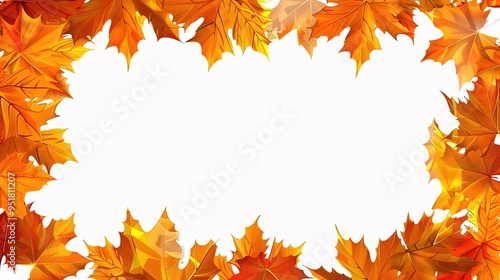 Stunning Autumn Orange Leaves Illustration Background: A Warm and Captivating Visual Treat. Showcasing the Beauty and Charm of Seasonal Colors.