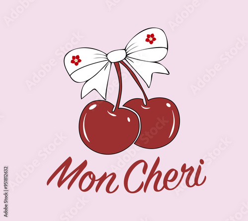Принти на полотні mon cheri slogan design t shirt graphic vector.