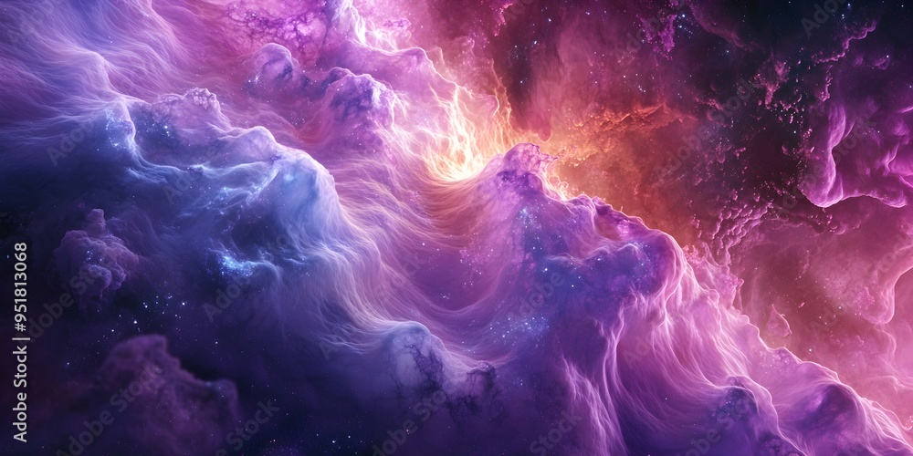 Fototapeta premium Mesmerizing Cosmic Void Filling Plasma Swirling in Boundless Expanse of Deep Space