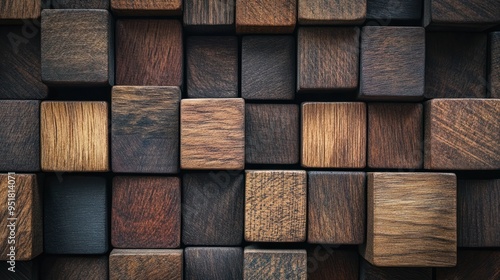 Wooden Cubes Wall