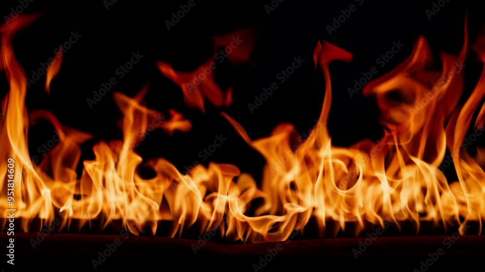 Fire, burning flame. Tongues of orange flame. Bright burning flames on a black background. Fire in slow motion. Wall of Real fire, abstract background. Dancing fire, Super slow motion video. Fire, burning flame. Tongues of orange flame. Bright burning flames on a black background. Fire in slow motion. Wall of Real fire, abstract background. Dancing fire, Super slow motion video.