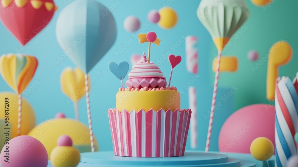 Colorful and Fun Whimsical 3D Kids Birthday Templates for Celebrations and Parties Colorful and Fun Whimsical 3D Kids Birthday Templates for Celebrations and Parties