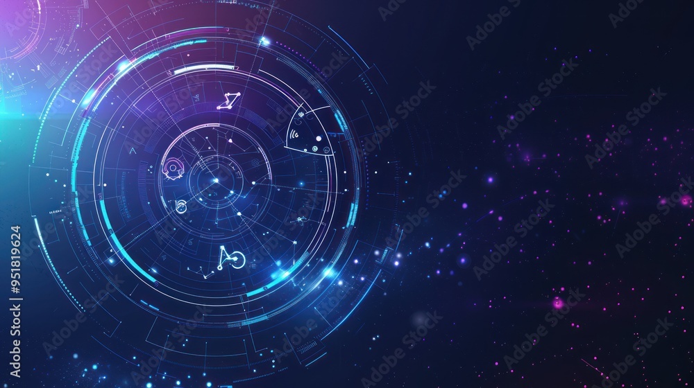 Obraz premium Abstract Digital Interface with Glowing Elements