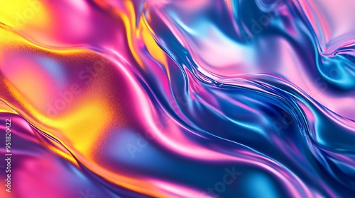 Colorful swirling patterns of silk fabric under soft lighting conditions