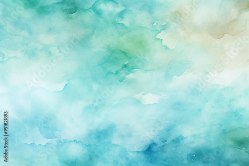 A serene abstract watercolor background depicting soft turquoise and blue hues, perfect for creative designs and projects.