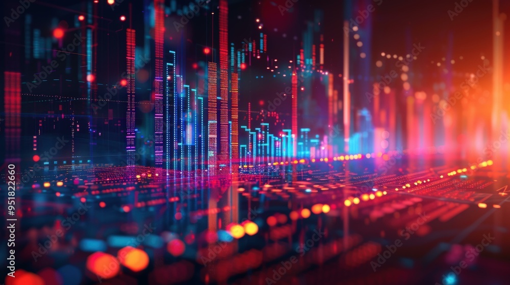 Abstract Red and Blue Lights Digital Background Abstract Red and Blue Lights Digital Background