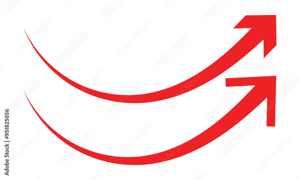 red arrow. Red curve arrow vector. Red arrow icon in isolated background. red arrow. Red curve arrow vector. Red arrow icon in isolated background.